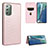 Coque Portefeuille Livre Cuir Etui Clapet L02Z pour Samsung Galaxy Note 20 5G Or Rose