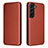 Coque Portefeuille Livre Cuir Etui Clapet L02Z pour Samsung Galaxy S21 5G Marron