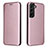 Coque Portefeuille Livre Cuir Etui Clapet L02Z pour Samsung Galaxy S21 5G Or Rose