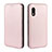 Coque Portefeuille Livre Cuir Etui Clapet L02Z pour Samsung Galaxy XCover Pro Or Rose