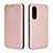 Coque Portefeuille Livre Cuir Etui Clapet L02Z pour Sharp Aquos Zero5G basic Or Rose