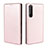 Coque Portefeuille Livre Cuir Etui Clapet L02Z pour Sony Xperia 1 II Or Rose