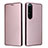 Coque Portefeuille Livre Cuir Etui Clapet L02Z pour Sony Xperia 1 IV Or Rose