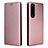 Coque Portefeuille Livre Cuir Etui Clapet L02Z pour Sony Xperia 5 III Or Rose