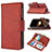 Coque Portefeuille Livre Cuir Etui Clapet L03 pour Apple iPhone 14 Pro Marron Petit