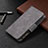 Coque Portefeuille Livre Cuir Etui Clapet L03 pour Apple iPhone 15 Pro Gris Fonce Petit