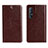 Coque Portefeuille Livre Cuir Etui Clapet L03 pour Oppo Find X2 Neo Marron