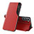 Coque Portefeuille Livre Cuir Etui Clapet L03 pour Samsung Galaxy S22 5G Rouge