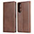 Coque Portefeuille Livre Cuir Etui Clapet L03 pour Sony Xperia 1 II Marron