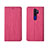 Coque Portefeuille Livre Cuir Etui Clapet L04 pour Oppo A11 Rose Rouge