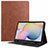 Coque Portefeuille Livre Cuir Etui Clapet L04 pour Samsung Galaxy Tab S7 11 Wi-Fi SM-T870 Marron