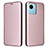 Coque Portefeuille Livre Cuir Etui Clapet L04Z pour Realme C30s Or Rose