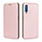 Coque Portefeuille Livre Cuir Etui Clapet L04Z pour Samsung Galaxy A7 (2018) A750 Or Rose