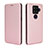 Coque Portefeuille Livre Cuir Etui Clapet L04Z pour Sharp Aquos Sense4 Plus Or Rose