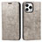 Coque Portefeuille Livre Cuir Etui Clapet L05 pour Apple iPhone 13 Pro Max Gris