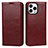 Coque Portefeuille Livre Cuir Etui Clapet L05 pour Apple iPhone 13 Pro Max Vin Rouge