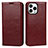 Coque Portefeuille Livre Cuir Etui Clapet L05 pour Apple iPhone 14 Pro Max Vin Rouge