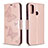 Coque Portefeuille Livre Cuir Etui Clapet L05 pour Huawei P Smart (2020) Or Rose