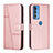 Coque Portefeuille Livre Cuir Etui Clapet L05 pour Motorola Moto Edge 20 Pro 5G Or Rose