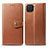 Coque Portefeuille Livre Cuir Etui Clapet L06 pour Oppo F17 Pro Marron