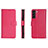 Coque Portefeuille Livre Cuir Etui Clapet L06 pour Samsung Galaxy S21 5G Rose Rouge