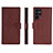 Coque Portefeuille Livre Cuir Etui Clapet L06 pour Samsung Galaxy S22 Ultra 5G Vin Rouge