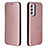 Coque Portefeuille Livre Cuir Etui Clapet L06Z pour Samsung Galaxy A05s Or Rose