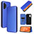 Coque Portefeuille Livre Cuir Etui Clapet L06Z pour Samsung Galaxy A32 5G Bleu