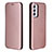 Coque Portefeuille Livre Cuir Etui Clapet L06Z pour Samsung Galaxy A82 5G Or Rose