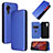 Coque Portefeuille Livre Cuir Etui Clapet L06Z pour Samsung Galaxy XCover 5 SM-G525F Bleu