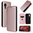 Coque Portefeuille Livre Cuir Etui Clapet L06Z pour Samsung Galaxy XCover 5 SM-G525F Or Rose