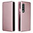 Coque Portefeuille Livre Cuir Etui Clapet L06Z pour Samsung Galaxy Z Fold3 5G Or Rose