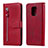 Coque Portefeuille Livre Cuir Etui Clapet L07 pour Xiaomi Redmi Note 9 Pro Max Rouge