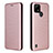 Coque Portefeuille Livre Cuir Etui Clapet L07Z pour Realme C21 Or Rose