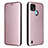 Coque Portefeuille Livre Cuir Etui Clapet L07Z pour Realme C21Y Or Rose