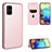 Coque Portefeuille Livre Cuir Etui Clapet L07Z pour Samsung Galaxy A71 4G A715 Or Rose