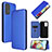 Coque Portefeuille Livre Cuir Etui Clapet L07Z pour Samsung Galaxy A72 4G Bleu
