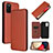 Coque Portefeuille Livre Cuir Etui Clapet L07Z pour Samsung Galaxy M02s Marron