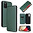 Coque Portefeuille Livre Cuir Etui Clapet L07Z pour Samsung Galaxy M02s Vert