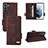 Coque Portefeuille Livre Cuir Etui Clapet L07Z pour Samsung Galaxy S22 Plus 5G Marron