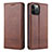 Coque Portefeuille Livre Cuir Etui Clapet L08 pour Apple iPhone 12 Pro Marron