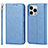 Coque Portefeuille Livre Cuir Etui Clapet L08 pour Apple iPhone 13 Pro Max Bleu