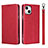 Coque Portefeuille Livre Cuir Etui Clapet L08 pour Apple iPhone 13 Rouge