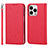 Coque Portefeuille Livre Cuir Etui Clapet L08 pour Apple iPhone 14 Pro Rouge