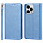 Coque Portefeuille Livre Cuir Etui Clapet L08 pour Apple iPhone 15 Pro Bleu