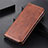 Coque Portefeuille Livre Cuir Etui Clapet L08 pour Motorola Moto Edge Marron