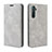 Coque Portefeuille Livre Cuir Etui Clapet L08 pour Oppo K5 Gris