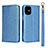 Coque Portefeuille Livre Cuir Etui Clapet L09 pour Apple iPhone 12 Bleu Ciel