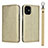 Coque Portefeuille Livre Cuir Etui Clapet L09 pour Apple iPhone 12 Or