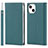 Coque Portefeuille Livre Cuir Etui Clapet L09 pour Apple iPhone 13 Mini Cyan